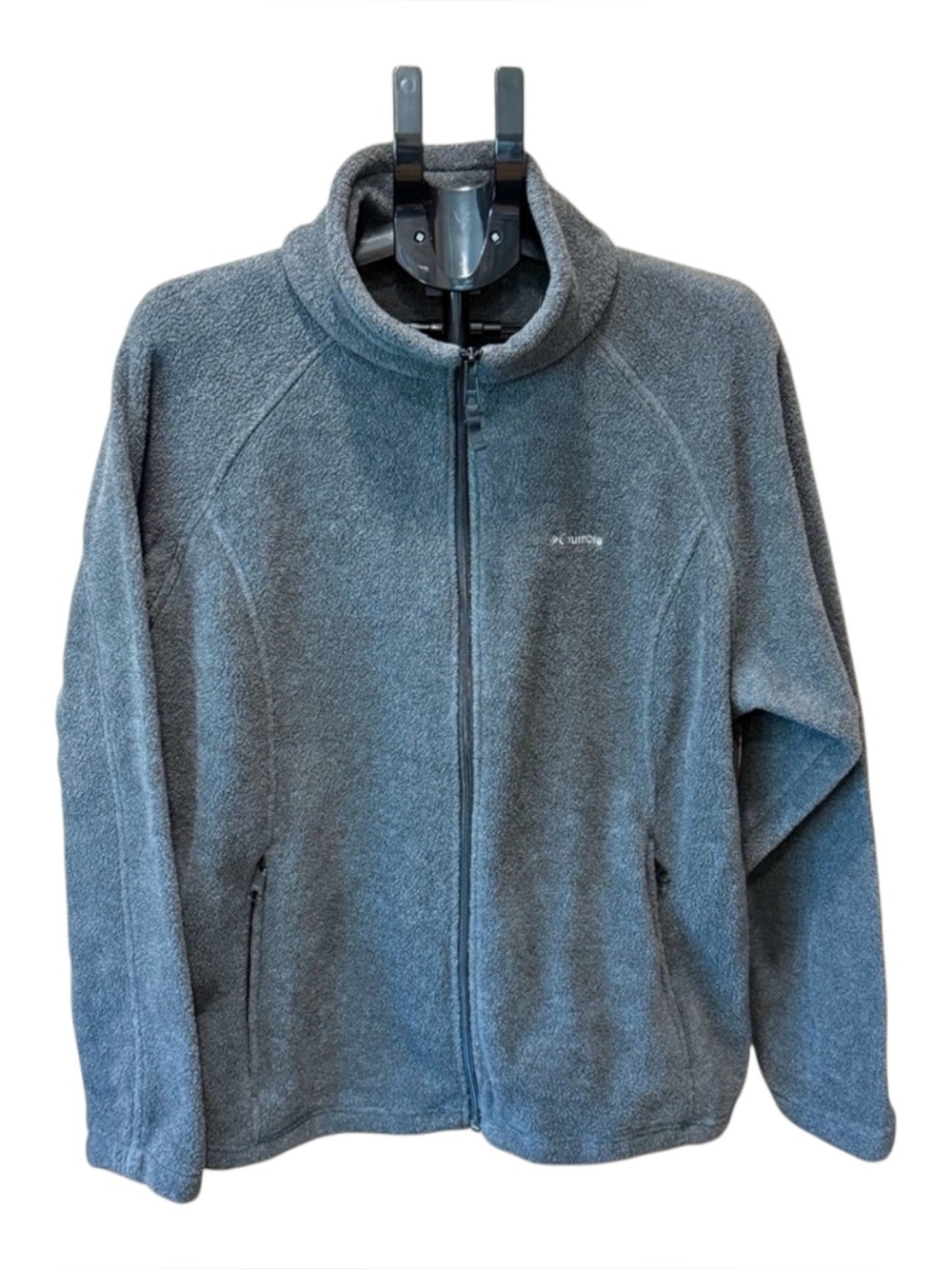Columbia Fleece Jacket Full Zip Heather Gray 2XL Plus Size Women